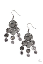 Load image into Gallery viewer, Paparazzi Do Chime In - Black - Gunmetal Discs - Earrings - $5 Jewelry with Ashley Swint