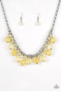 Paparazzi Fiesta Fabulous - Yellow - Opaque Crystal Beads - Necklace & Earrings - $5 Jewelry with Ashley Swint