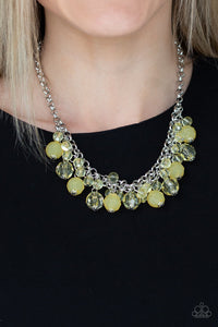 Paparazzi Fiesta Fabulous - Yellow - Opaque Crystal Beads - Necklace & Earrings - $5 Jewelry with Ashley Swint