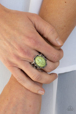 PRE-ORDER - Paparazzi Flowering Dunes - Green Stone - Ring - $5 Jewelry with Ashley Swint