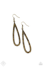 Load image into Gallery viewer, Paparazzi Glitzy Goals - Brass - Earrings - Trend Blend / Fashion Fix Exclusive - August 2020 - $5 Jewelry with Ashley Swint