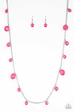 Load image into Gallery viewer, Paparazzi GLOW-Rider - PINK - Shimmery Silver Chain Necklace &amp; Earrings - $5 Jewelry with Ashley Swint