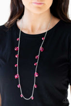 Load image into Gallery viewer, Paparazzi GLOW-Rider - PINK - Shimmery Silver Chain Necklace &amp; Earrings - $5 Jewelry with Ashley Swint