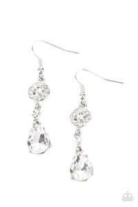 PRE-ORDER - Paparazzi Graceful Glimmer - White - Earrings - $5 Jewelry with Ashley Swint