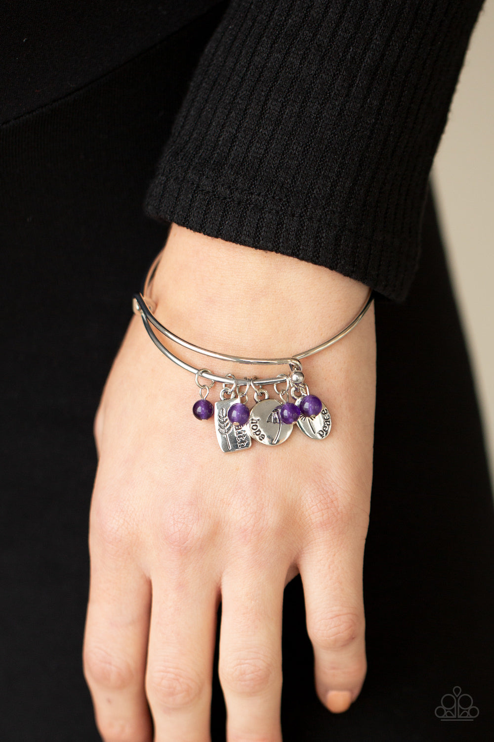 Paparazzi GROWING Strong - Purple - Inspirational Bracelet - $5 Jewelry with Ashley Swint