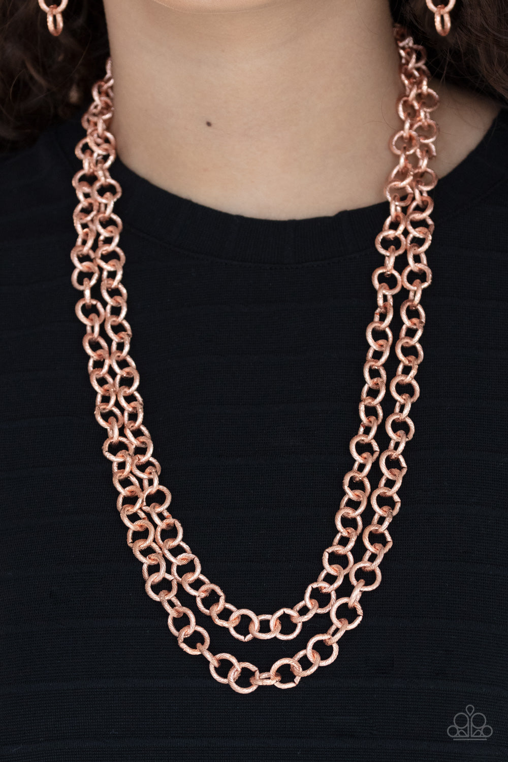 PRE-ORDER - Paparazzi Grunge Goals - Copper - Necklace & Earrings - $5 Jewelry with Ashley Swint