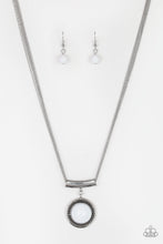 Load image into Gallery viewer, Paparazzi Gypsy Gulf - White Bead - Silver Chains Necklace and matching Earrings - $5 Jewelry With Ashley Swint