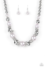 Load image into Gallery viewer, Paparazzi Hollywood HAUTE Spot - Silver - Gray Pearls - Necklace &amp; Earrings - $5 Jewelry with Ashley Swint