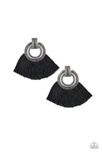 Load image into Gallery viewer, Paparazzi I Am Spartacus - Black - Thread / Fringe / Tassel  - Post Earrings - $5 Jewelry with Ashley Swint