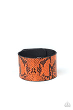 Load image into Gallery viewer, Paparazzi Its a Jungle Out There - Orange - Python Print - Leather Band - Bracelet - $5 Jewelry with Ashley Swint