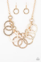 Load image into Gallery viewer, Paparazzi Jammin Jungle - Gold - Hammered Hoops - Necklace &amp; Earrings - $5 Jewelry with Ashley Swint