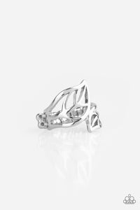 Paparazzi LEAF It All Behind - Silver - Leafy Dainty Band - Ring - $5 Jewelry with Ashley Swint