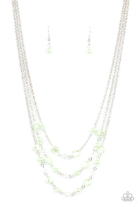 PRE-ORDER - Paparazzi Let The Record GLOW - Green - Necklace & Earrings - $5 Jewelry with Ashley Swint