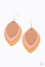 Load image into Gallery viewer, Paparazzi Light as a LEATHER - Multi - Leafy Brown, Rose Tan &amp; Tan Leather - Earrings - $5 Jewelry with Ashley Swint