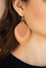 Load image into Gallery viewer, Paparazzi Light as a LEATHER - Multi - Leafy Brown, Rose Tan &amp; Tan Leather - Earrings - $5 Jewelry with Ashley Swint