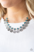 Load image into Gallery viewer, Paparazzi Mandala Movement - Blue Beads - Silver Necklace and matching Earrings - $5 Jewelry With Ashley Swint