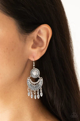 Paparazzi Mantra to Mantra - Silver - Earrings