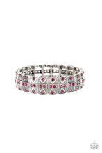 Load image into Gallery viewer, Paparazzi Modern Magnificence - Purple Rhinestones - Silver Stretchy Band Bracelet - $5 Jewelry With Ashley Swint
