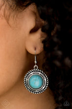 Load image into Gallery viewer, Paparazzi Natural-Born Nomad - Blue Turquoise Stone - Earrings - Fashion Fix Trend Blend Exclusive August 2019 - $5 Jewelry With Ashley Swint