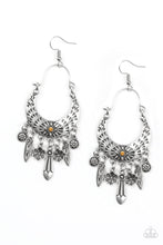 Load image into Gallery viewer, Paparazzi Nature Escape - Orange Rhinestones - Silver Charms - Earrings - $5 Jewelry With Ashley Swint