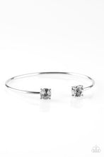 Load image into Gallery viewer, Paparazzi New Traditions - Silver - Smoky Rhinestones - Silver Cuff Bracelet - $5 Jewelry With Ashley Swint