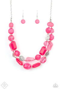 PRE-ORDER - Paparazzi Oceanic Opulence - Pink Necklace & Earrings - Trend Blend Fashion Fix August 2021 - $5 Jewelry with Ashley Swint