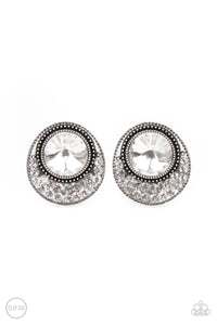 PRE-ORDER - Paparazzi Off The RICHER-Scale - White - Clip On Earrings - $5 Jewelry with Ashley Swint