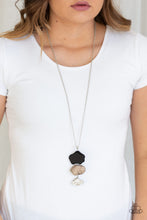 Load image into Gallery viewer, Paparazzi On The ROAM Again - Multi - Black, Brown and White Rocks - Silver Chain Necklace and matching Earrings - $5 Jewelry with Ashley Swint