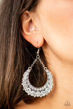 Load image into Gallery viewer, Paparazzi Once In A SHOWTIME - White Rhinestones - Silver Chain Earrings - $5 Jewelry With Ashley Swint
