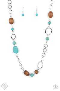 PRE-ORDER - Paparazzi Prairie Reserve - Blue Necklace & Earrings - Fashion Fix Exclusive June 2021 - $5 Jewelry with Ashley Swint