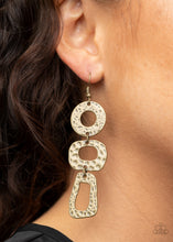 Load image into Gallery viewer, Paparazzi Prehistoric Prowl - Brass - Earrings - $5 Jewelry with Ashley Swint