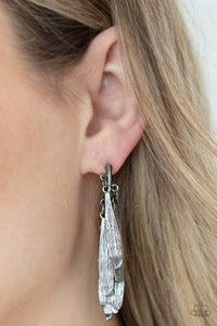 PRE-ORDER - Paparazzi Pursuing The Plumes - Black - Earrings - $5 Jewelry with Ashley Swint