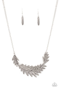 PRE-ORDER - Paparazzi Queen of the QUILL - Silver - Necklace & Earrings - $5 Jewelry with Ashley Swint