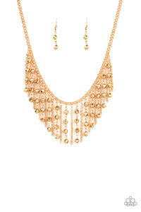 PRE-ORDER - Paparazzi Rebel Remix - Gold - Necklace & Earrings - $5 Jewelry with Ashley Swint