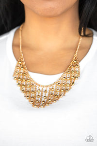 PRE-ORDER - Paparazzi Rebel Remix - Gold - Necklace & Earrings - $5 Jewelry with Ashley Swint