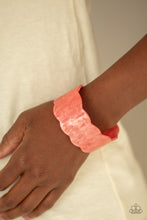 Load image into Gallery viewer, Paparazzi Retro Ruffle - Orange - Coral Scalloped Acrylic - Cuff Bracelet - $5 Jewelry with Ashley Swint