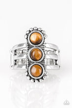 Load image into Gallery viewer, Paparazzi Rio Trio - Brown - Tiger's Eye Stones - Silver Band - Ring - $5 Jewelry with Ashley Swint