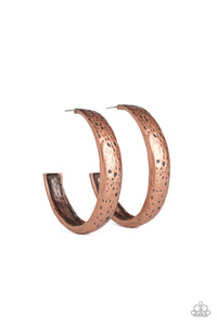 Paparazzi Rustic Revolution - Copper - Hammered Antiqued Finish - Hoop Earrings - $5 Jewelry with Ashley Swint