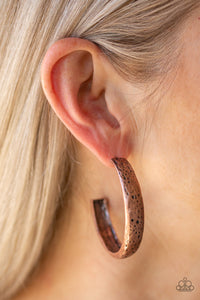Paparazzi Rustic Revolution - Copper - Hammered Antiqued Finish - Hoop Earrings - $5 Jewelry with Ashley Swint