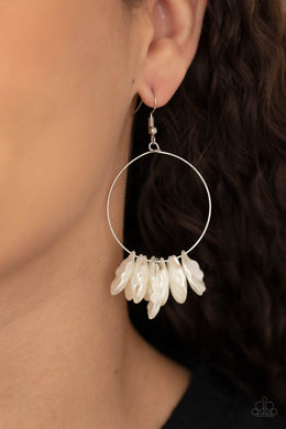 PRE-ORDER - Paparazzi Sailboats and Seashells - White - Earrings - $5 Jewelry with Ashley Swint