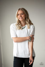 Load image into Gallery viewer, Paparazzi Seaside Sophistication - Green Pearly Beads - Thick Silver Chain Necklace and matching Earrings - $5 Jewelry with Ashley Swint