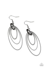 Load image into Gallery viewer, Paparazzi Shimmer Surge - Black - Gunmetal - Earrings - $5 Jewelry with Ashley Swint