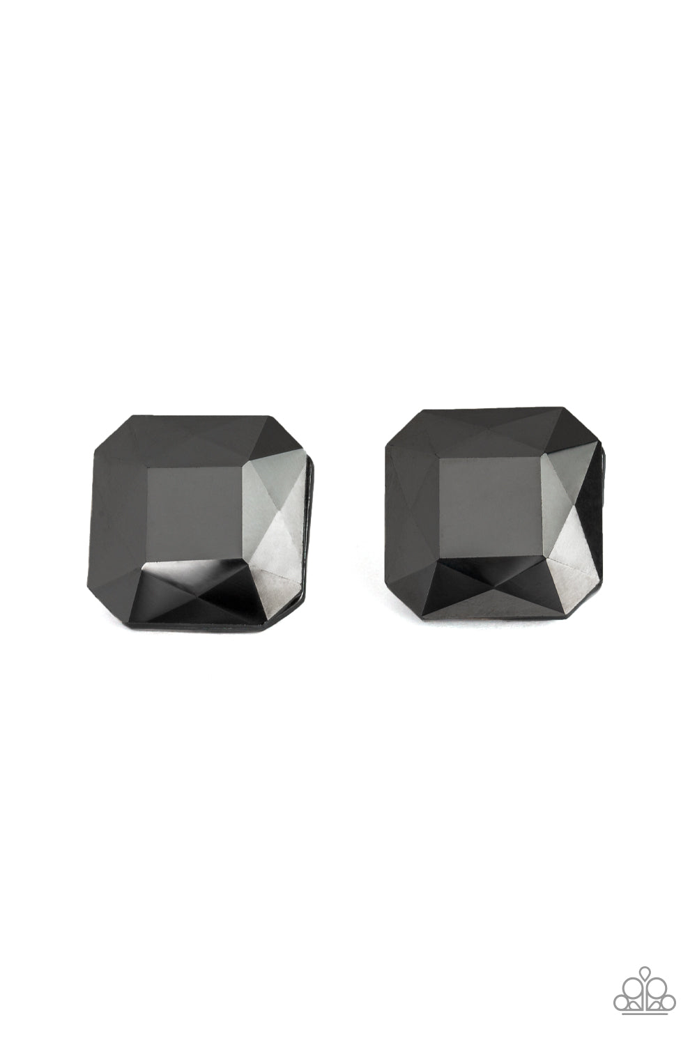 Paparazzi Show Glow - Black Hematite Gem - Post Earrings - $5 Jewelry with Ashley Swint