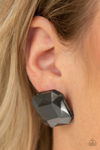 Paparazzi Show Glow - Black Hematite Gem - Post Earrings - $5 Jewelry with Ashley Swint