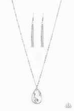 Load image into Gallery viewer, Paparazzi So Obvious - White Teardrop Gem - Glamorous Necklace - Life of the Party Exclusive November 2019 - $5 Jewelry with Ashley Swint