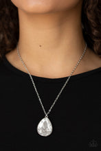 Load image into Gallery viewer, Paparazzi So Obvious - White Teardrop Gem - Glamorous Necklace - Life of the Party Exclusive November 2019 - $5 Jewelry with Ashley Swint