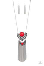 Load image into Gallery viewer, Paparazzi Spirit Trek - Red Stone - Silver Chain Necklace &amp; Earrings - $5 Jewelry With Ashley Swint