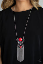 Load image into Gallery viewer, Paparazzi Spirit Trek - Red Stone - Silver Chain Necklace &amp; Earrings - $5 Jewelry With Ashley Swint