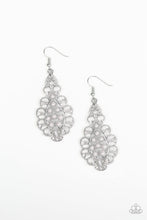 Load image into Gallery viewer, Paparazzi Sprinkle On The Sparkle - White - Rhinestones / Pearl - Silver Earrings - $5 Jewelry With Ashley Swint