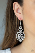 Load image into Gallery viewer, Paparazzi Sprinkle On The Sparkle - White - Rhinestones / Pearl - Silver Earrings - $5 Jewelry With Ashley Swint